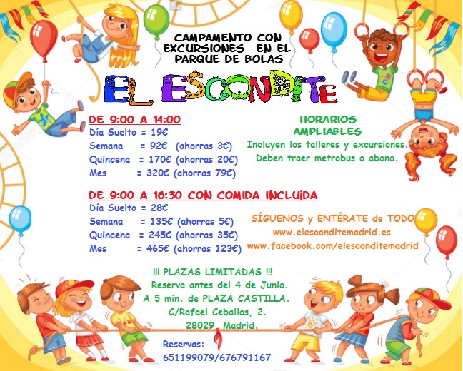 El Escondite Campamento 2017 precios