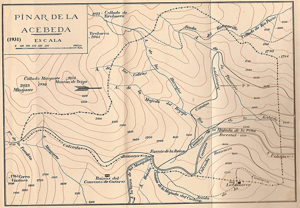 MAPA SITIO NATURAL DE INTERES NACIONAL PINAR-ACEBEDA-1931