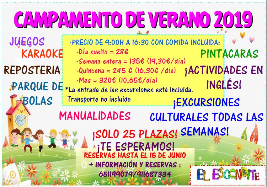 campamento El escondite cartel