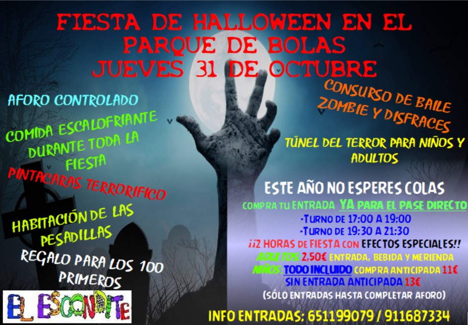 Fiesta Halloween Flyer 2019 El escondite