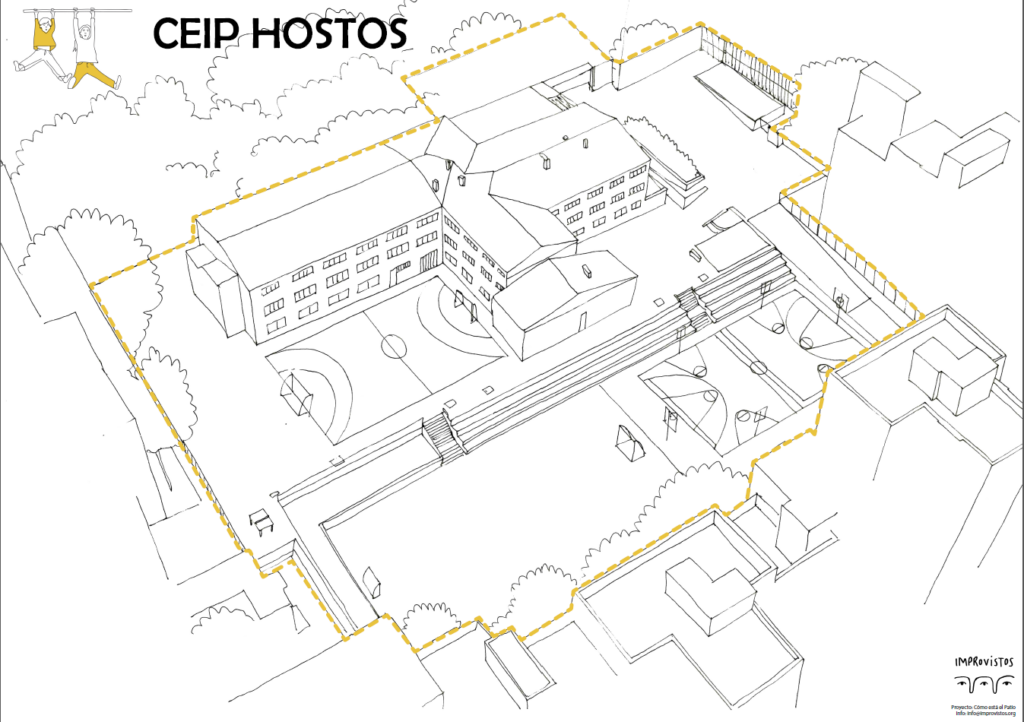 Dibujo del colegio de la web del centro