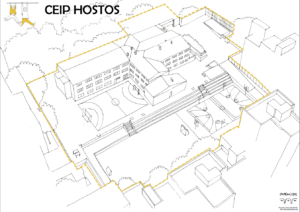 Dibujo del colegio de la web del centro