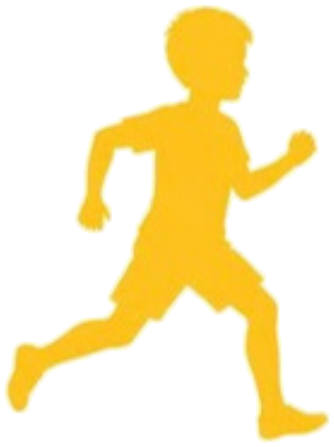 Silueta de un niño corriendo